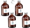 Biomed Solutions Sterile Empty Vial with Reusable Plastic Cap,Ready to Fill Glass Containers, Liquid Injection Bottle Sealed with Self Healing Injection Port (100ml Amber 4pcs)