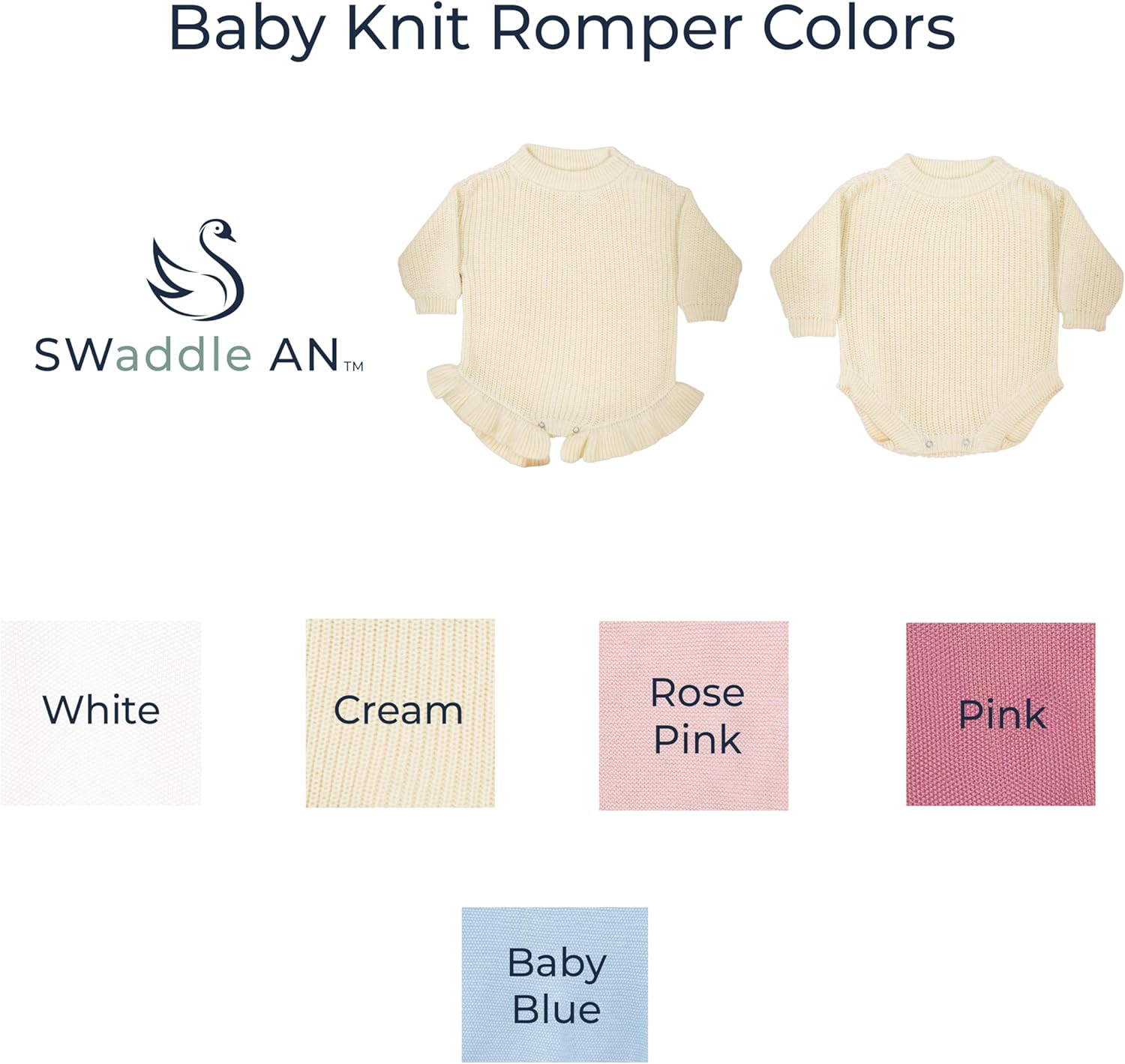 Personalized Chunky Knit Sweater Romper, Custom Baby Name, Embroidered Baby Outfit, Infant One-Piece Keepsake - Image 7