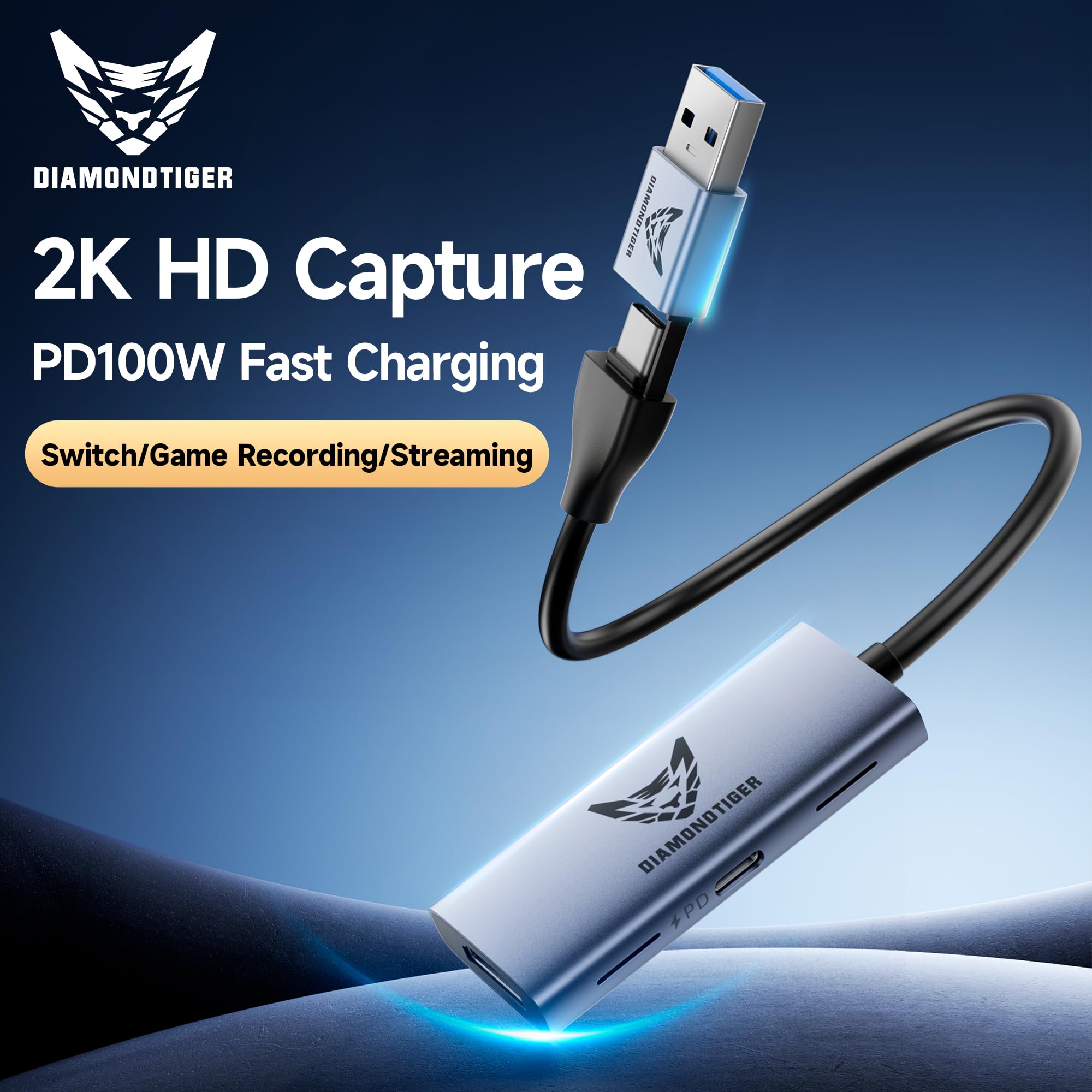 Tarjeta de captura de video 4K con 100 W PD HDMI a USB 3.0/USB C 1080P 60 fps, dispositivo de captura de grabación para transmisión, transmisión en vivo, videoconferencia, enseñanza,