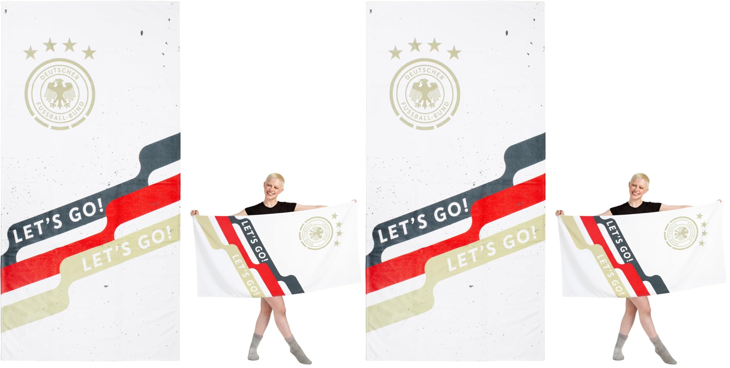 The Gift Scholars Offiziell Lizenziertes DFB Strandtuch der Deutschen Fußball-Nationalmannschaft – Retro-Logo-Design, 70 x 140 cm Pool- & Sporthandtuch (Packung mit 2)