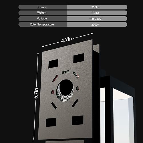 Vista 8 de Lámparas modernas para exteriores del atardecer al amanecer, aplique de pared exterior de 15 pulgadas, luz de porche, lámpara de pared negra