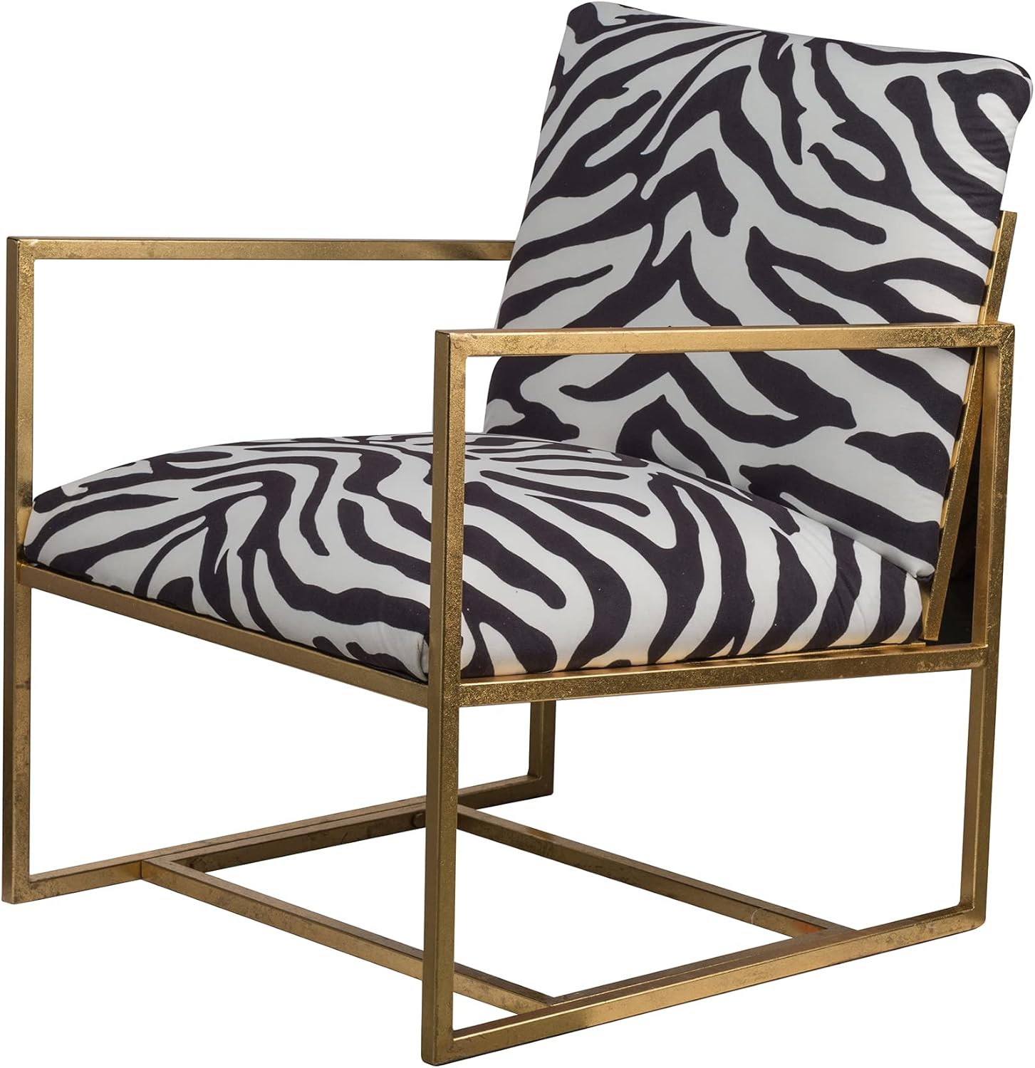A&B Home Zebra Pattern Armchair Fabric Upholstered