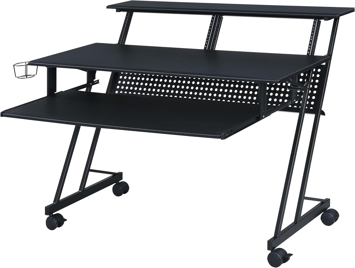 Black Music Recording Studio Desk with Keyboard Tray