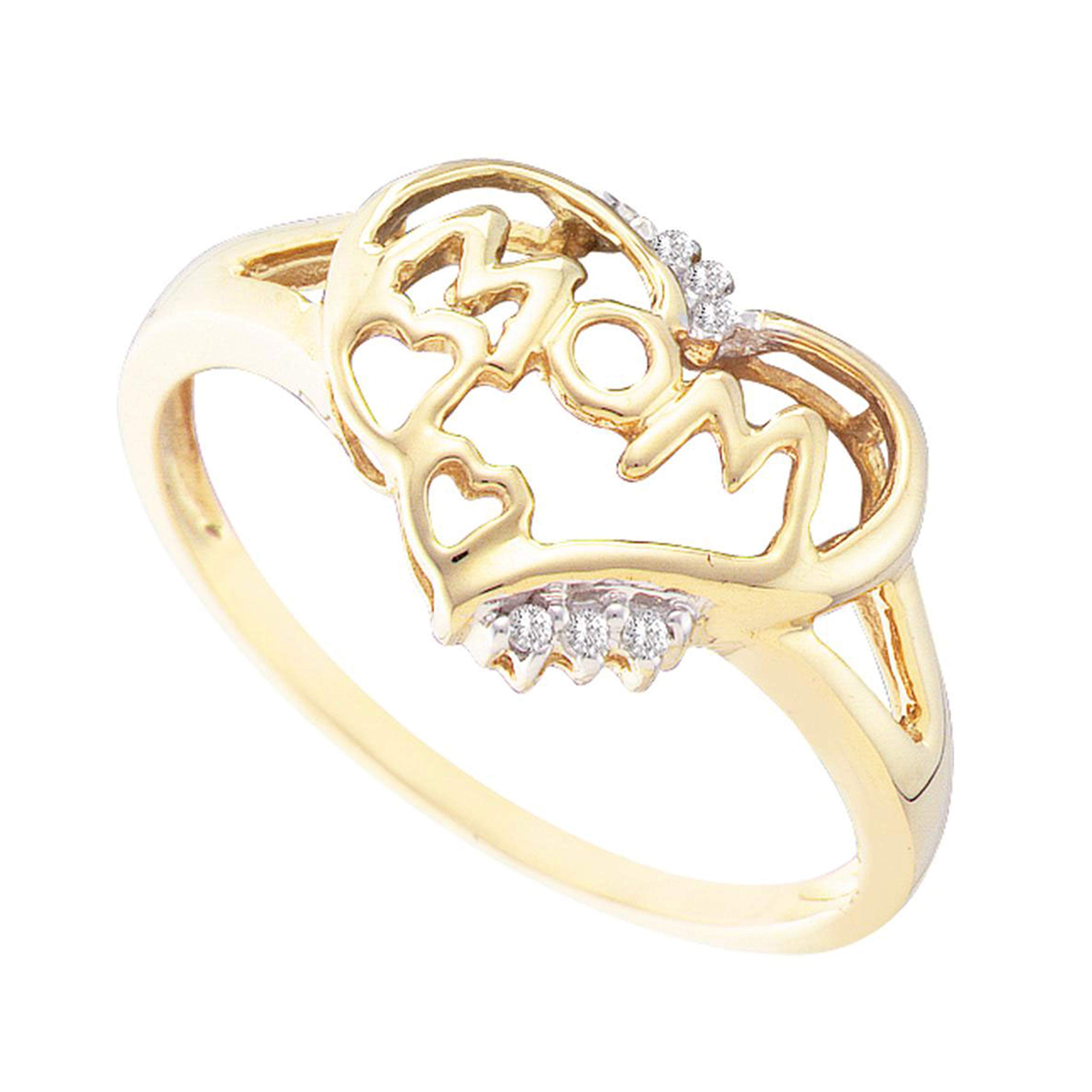 DazzlingRock Collection Mujer Niñas 10 quilates oro amarillo redonda IJ diamante blanco