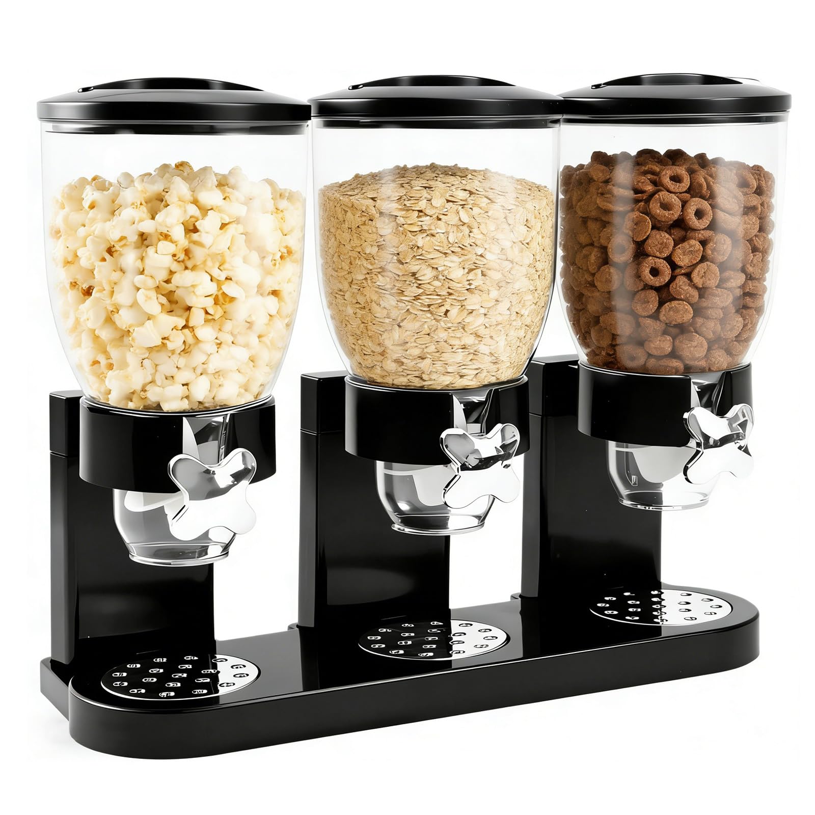 Dispensador de cereales de 2 L, dispensador de alimentos de plástico, dispensador de cereales y copos de maíz, ideal para dulces, recipientes herméticos (PB-038-TMGWFPQ-B)