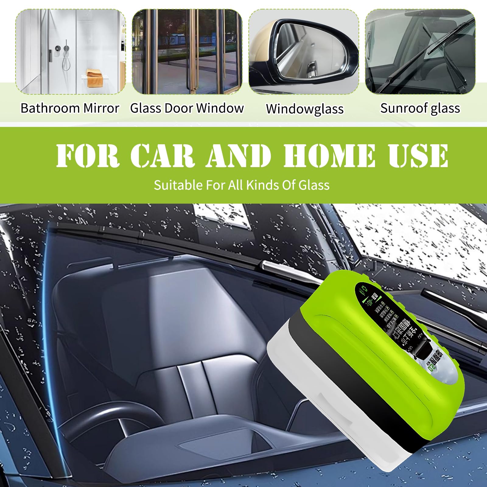 2 Clear Vision Auto Clearvision Clear Vision Oil Film Cleaning Brush, pellicola oleorepellente per vetri auto Clear View Pulitore Clean Vision Auto con 1Towel 3 ricariche