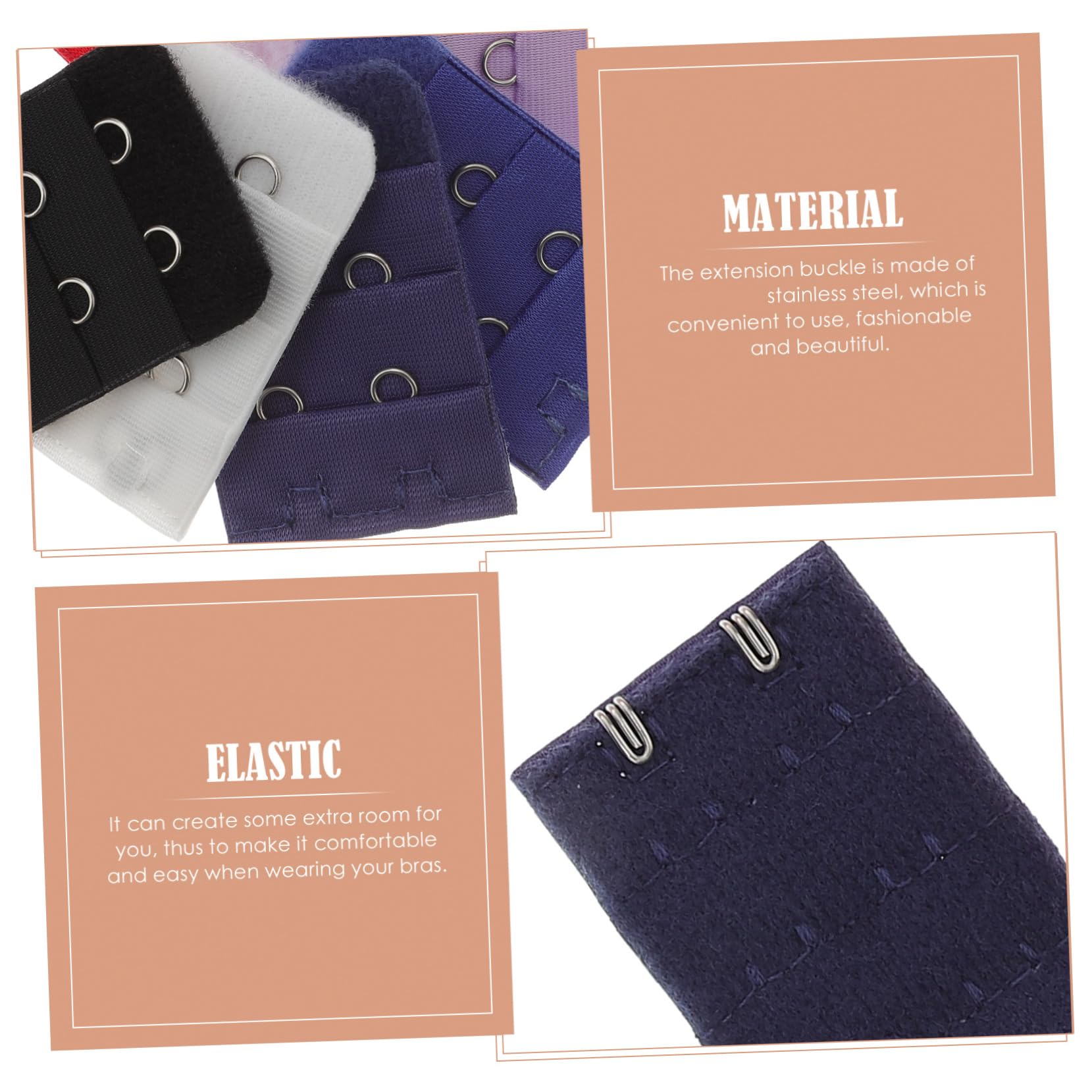 BESTYASH Zestaw Biustonoszy Essential Bra Kit 10 Szt Przedłużki Damskie Wąskie 3 Rzędy 2 Guziki Ułatwiające Dopasowanie Biustonosza