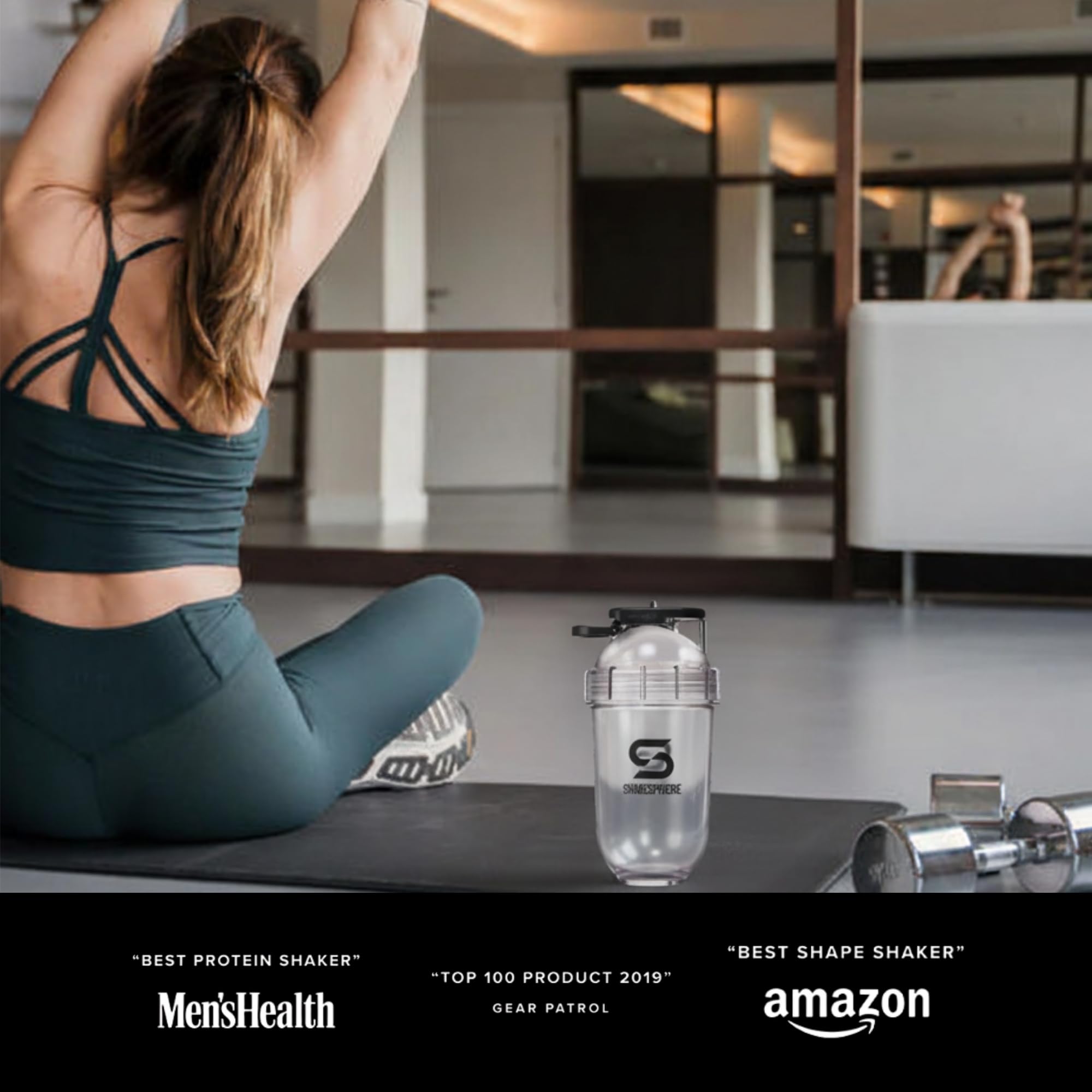 SHAKESPHERE Gobelet shaker de protéines en Tritan et tasse à smoothie, 710 ml, mélangeur sans pale, purées de fruits crus sans boule mélangeuse, mélangeur à poudre pour salle de sport pré-entraînement