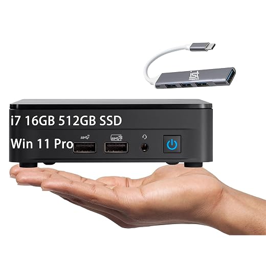 Intel NUC 12 Pro Kit Wall Street Canyon Mini PC (16GB RAM, 512GB SSD, 12-Core i5-1240P, Iris Xe Graphics) Business Desktop, 2 x Thunderbolt 4, Ethernet, Wi-Fi 6E, 3-YR WRT, IST Hub, Win 11 Pro