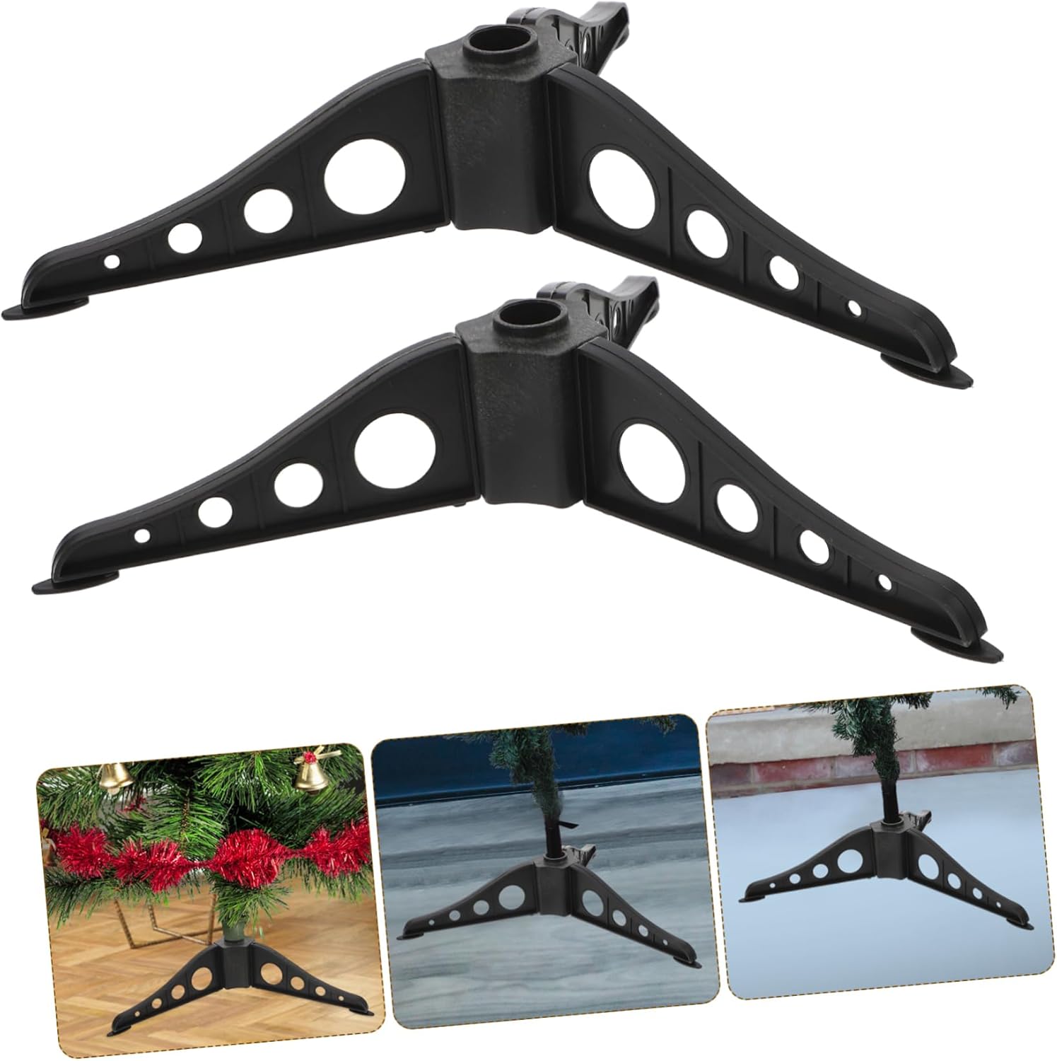 Veemoon 4pcs Christmas Tree Base Holder for Artificial Trees Removable Stand Smooth Surface for Easy Setup and Stability