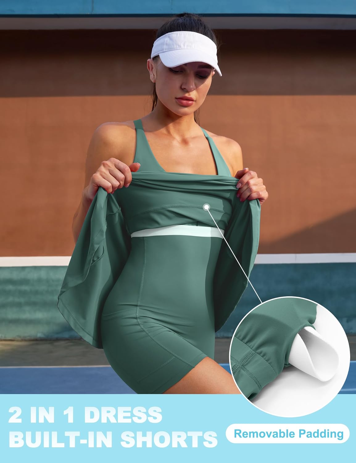 IUGA Womens Tennis Dress with Shorts Underneath Athletic Dress for Women Golf Dresses Summer Outfits for Workout