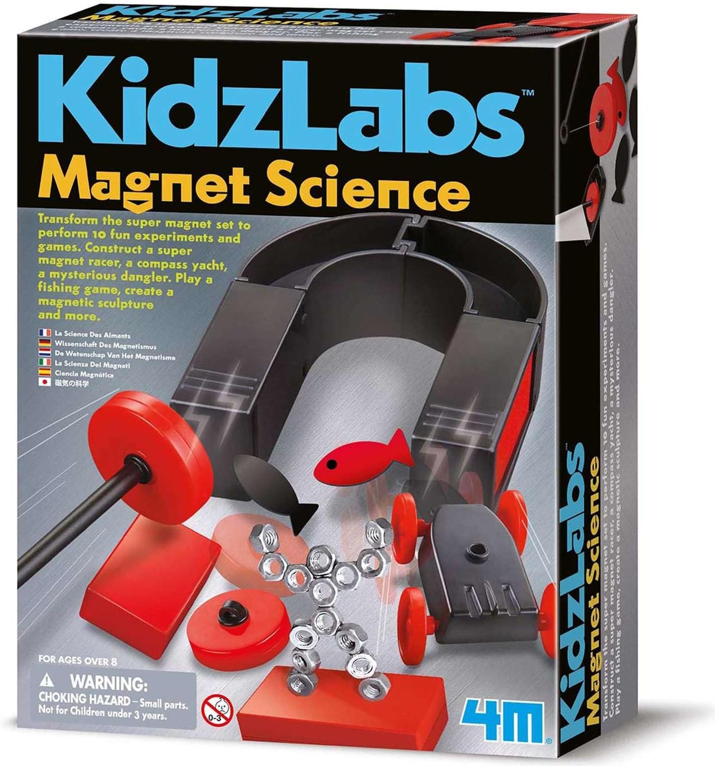 4M Kidz Labs Magnet Science, Red and Black
