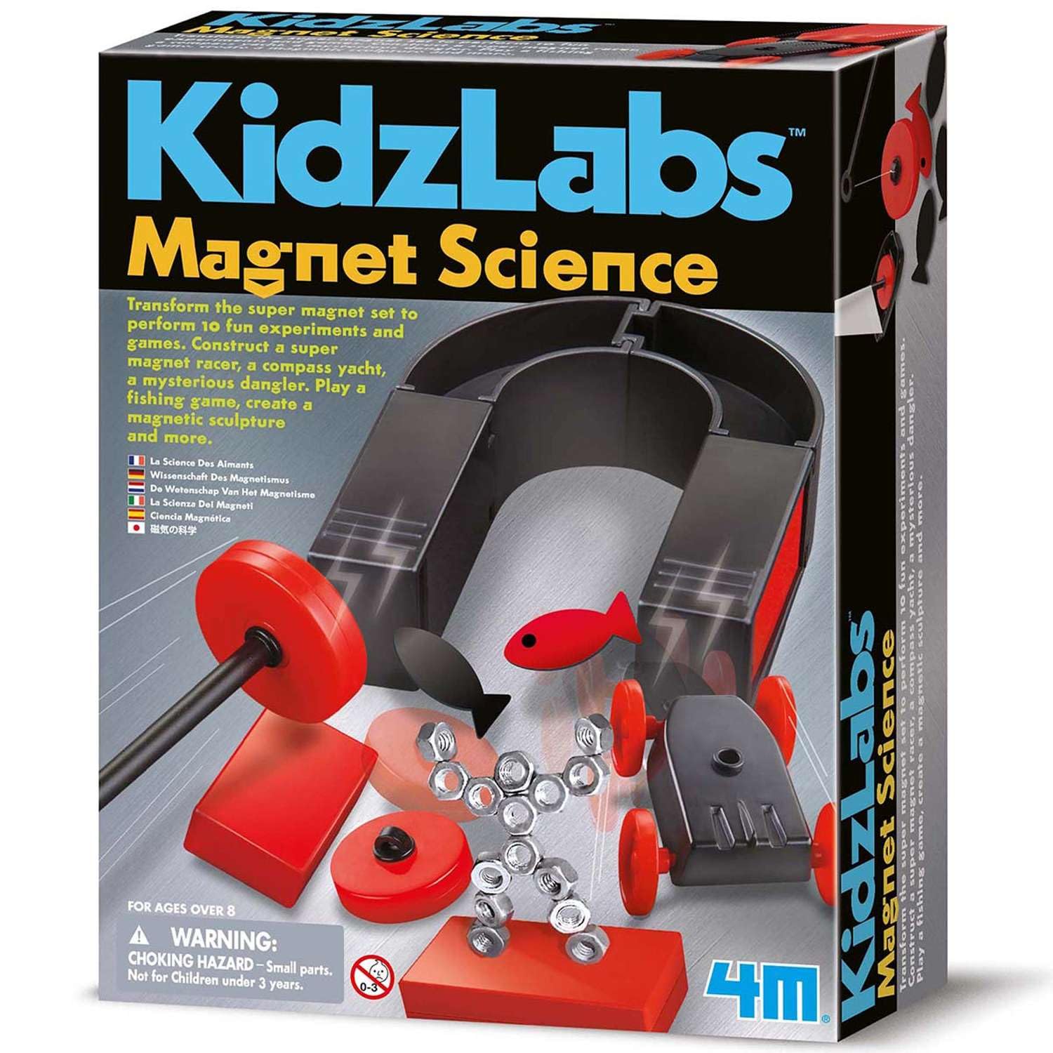 4M KidzLabs Magnet Science Kit – Perform 10 Magnetic Experiments & Build Fun Gadgets | Hands-On STEM Physics Kit for Kids Ages 8+