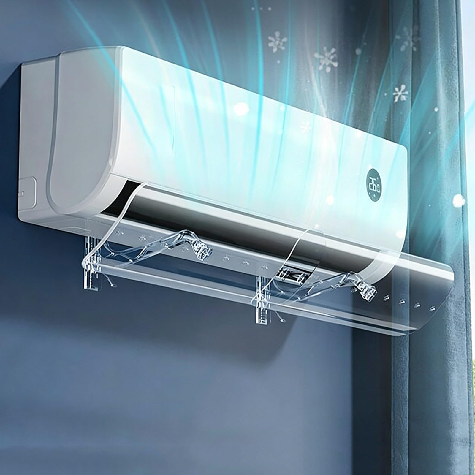 Deflettore Condizionatore Universale Trasparente, Deflettori per Condizionatori Regolabile, Estensibile da 50 a 102 cm, Anti-Flusso D'aria Diretto