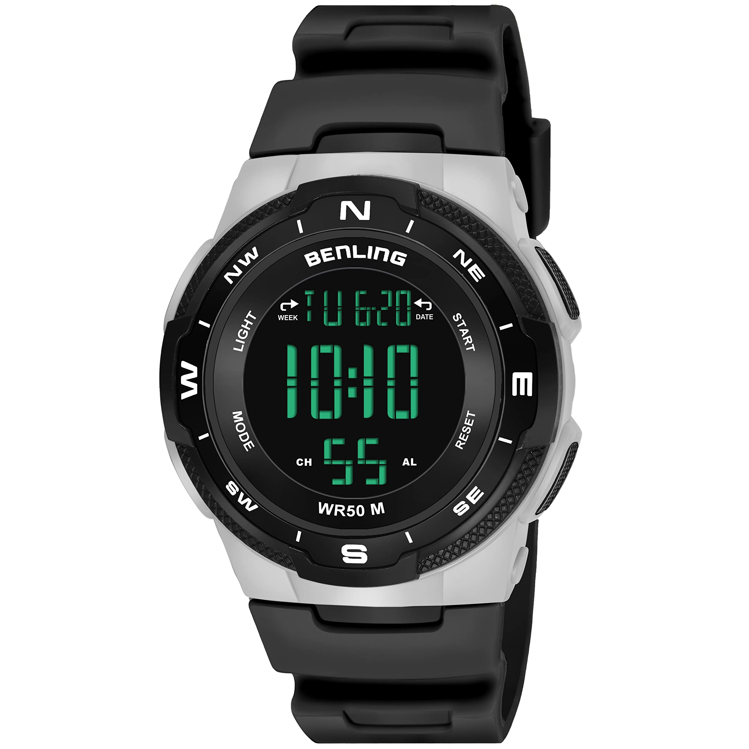 BenlingMen's Sports Digital Watch, Outdoor Water Resistance Wrist Watch Multifunction Large Face Watch for Men