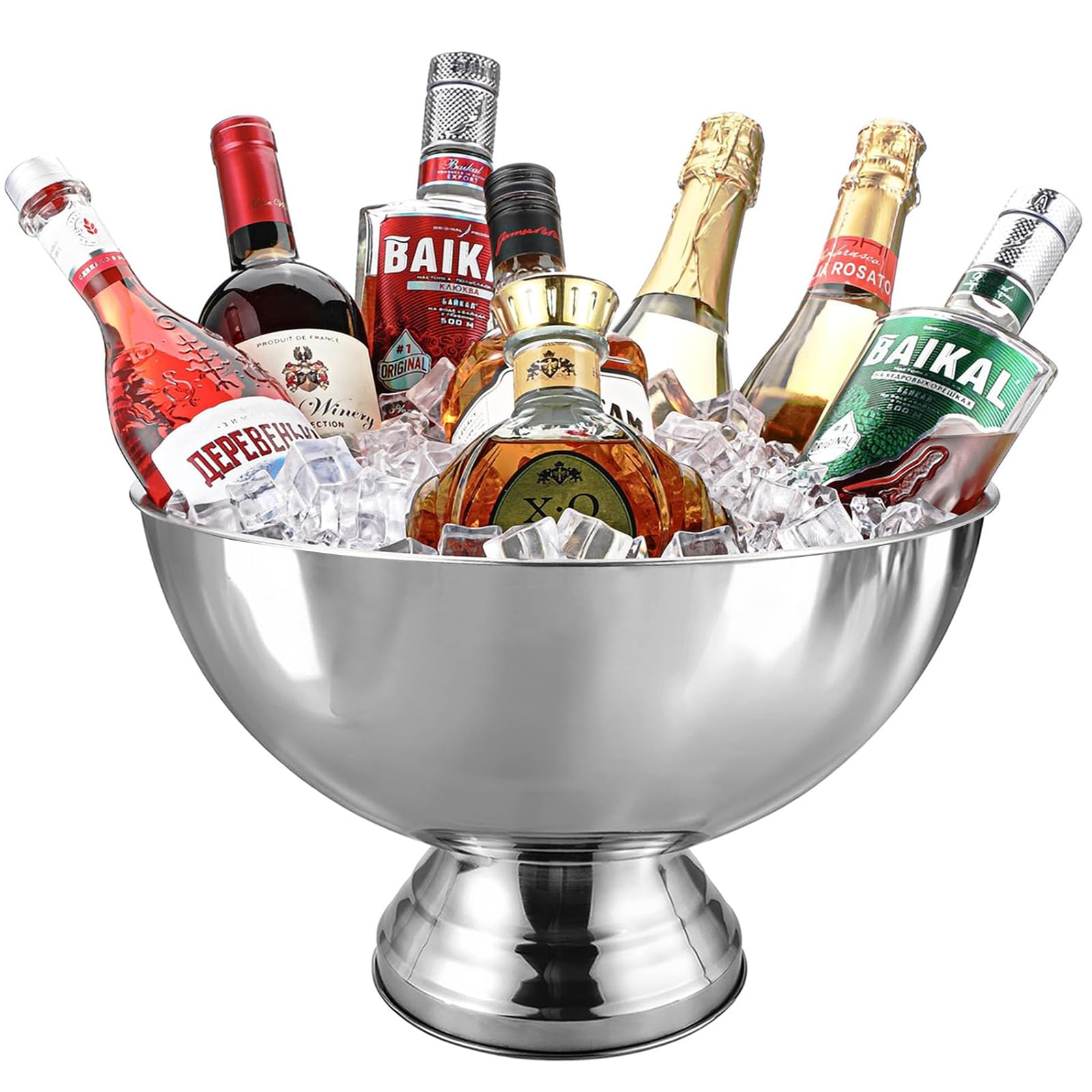Serdic 8L Stainless Steel Ice Bucket with Scoop For Parties,Metal Drink Cooler,Ice Container for Drinks and Parties,Food Grade,Perfect for Wine,Champagne or Beer Bottles