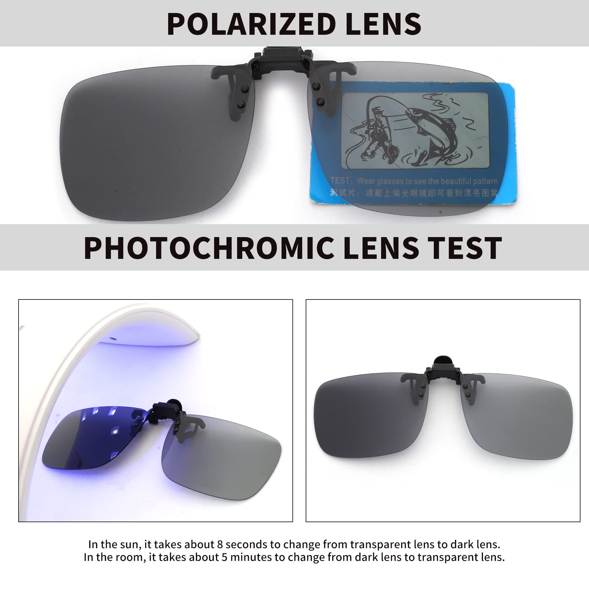 JM Clip Occhiali da Sole Polarizzata con Lenti Flip Up Senza Montatura per Occhiali da Vista…