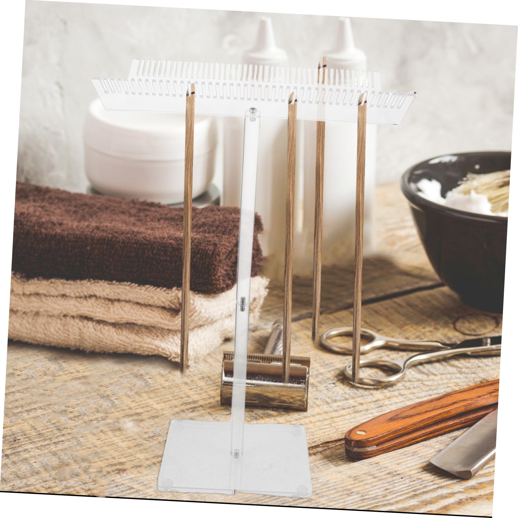 GALPADA Supporto per Extension e Parrucche in Acrilico Trasparente Organizer Stabile e Facile per e Domestico Extension Compatto e Resistente per Esposizione e Styling
