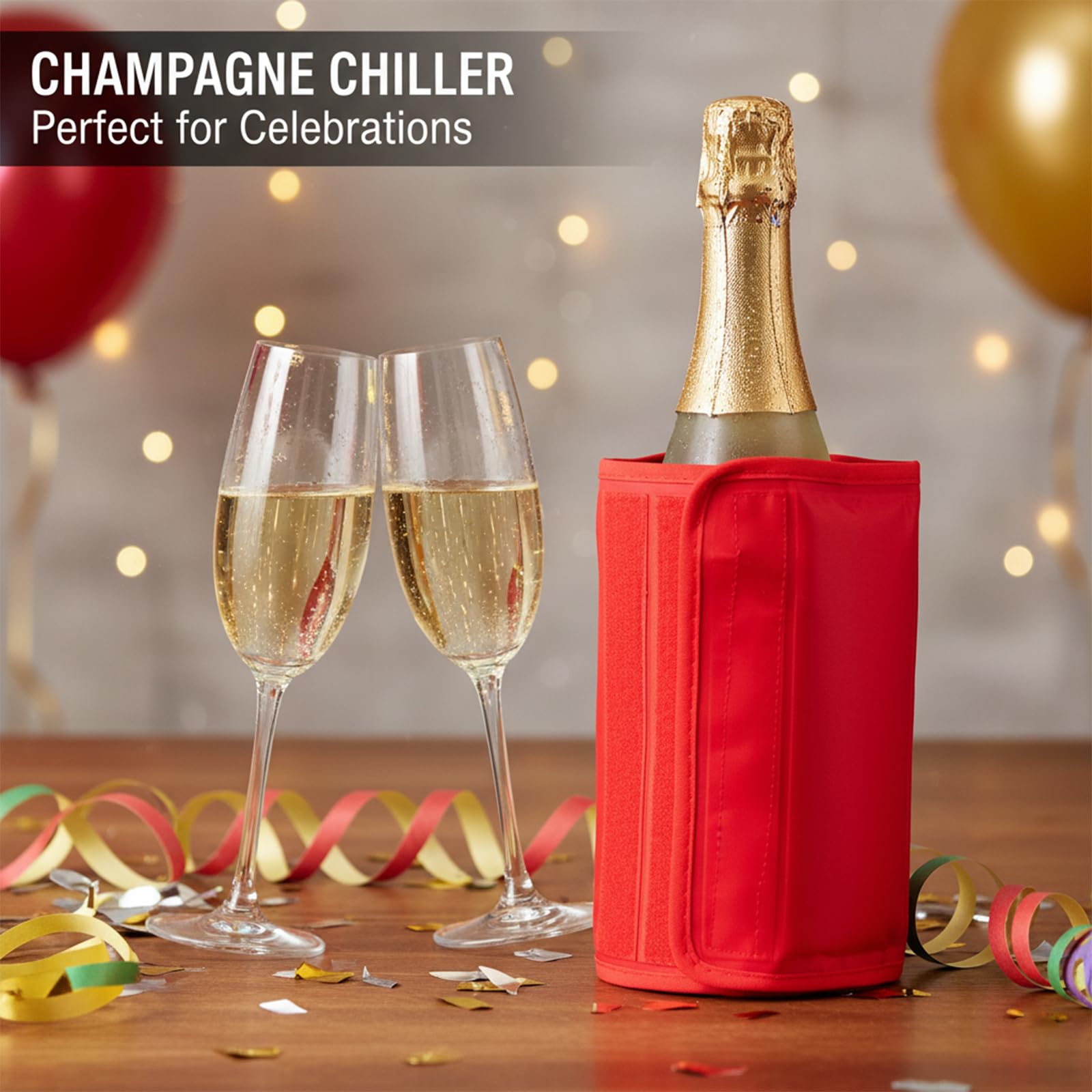 Gel Wine Bottle Cooler Sleeve - Freestanding Carrier for Red, White Wine & Champagne - Reusable Chilling Sleeve with Secure Fit — Amazon image 6