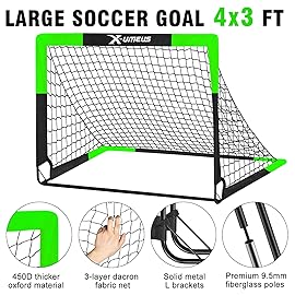 Kids Soccer Goals for Backyard Set of 2, 4 x 3 ft/6 x 4 Toddler Soccer Goal Training Equipment with Soccer Ball, Cones, Pop Up Soccer Net for Kids Age 3-5 4-6 6-8 8-12 10-12 Outdoor Games Sports Gifts