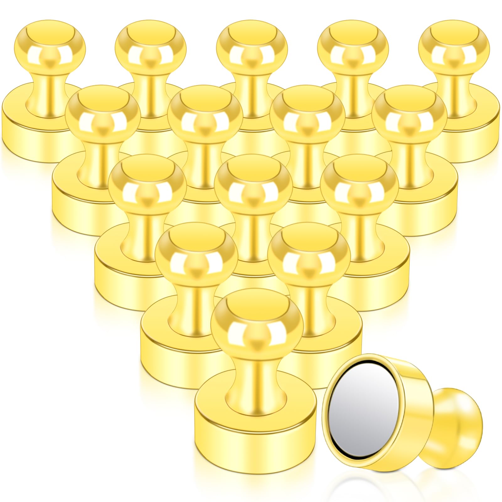 Starke Magnete, Neodym Magnete Extra Stark 16 Stück Mini Magnet für Kühlschrank, Magnettafel, Kegelmagnete, Stecktafel, Pinnwand Kleine Magnet für Whiteboard Büro Kühlschrankmagnete, Gold