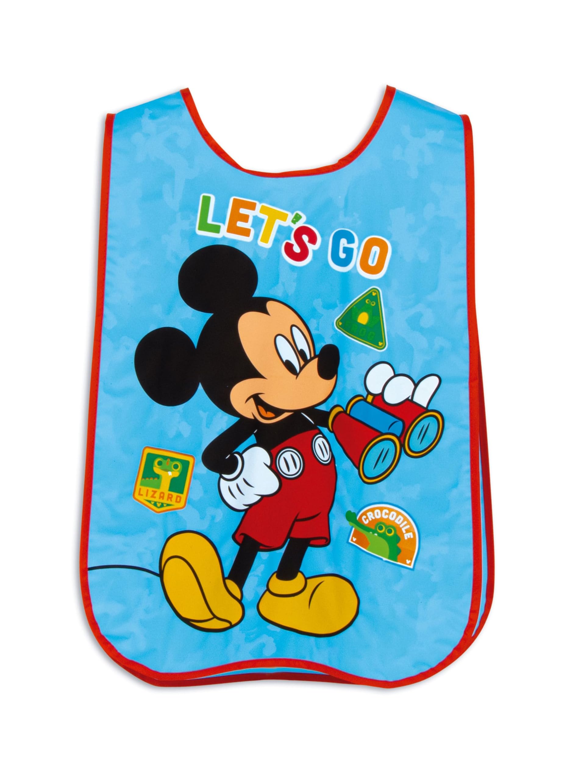 ARDITEX Tablier Sans Manches Mickey Mouse 40x33 Cm – PVC, élastiques Latéraux, Taille 2-4 Ans