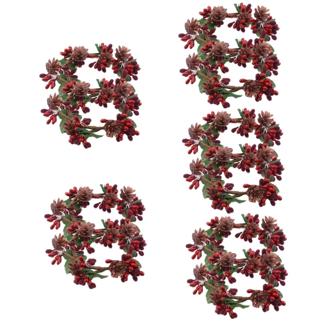 TOPBATHY 10 STK Kranz Weihnachtsgirlande Kerze Beerenkränze Tischdekorationen Weihnachtskerzenkränze Ringe Stumpenkerze Weihnachtskerzenständer Weihnachtskerzenhalter Kerzenringe Stoff