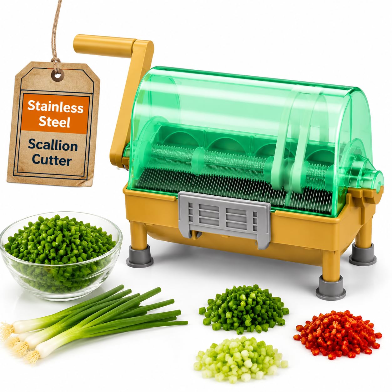 Picadora de Verduras Manual Capacidad 750g, Cortes Uniformes 3mm