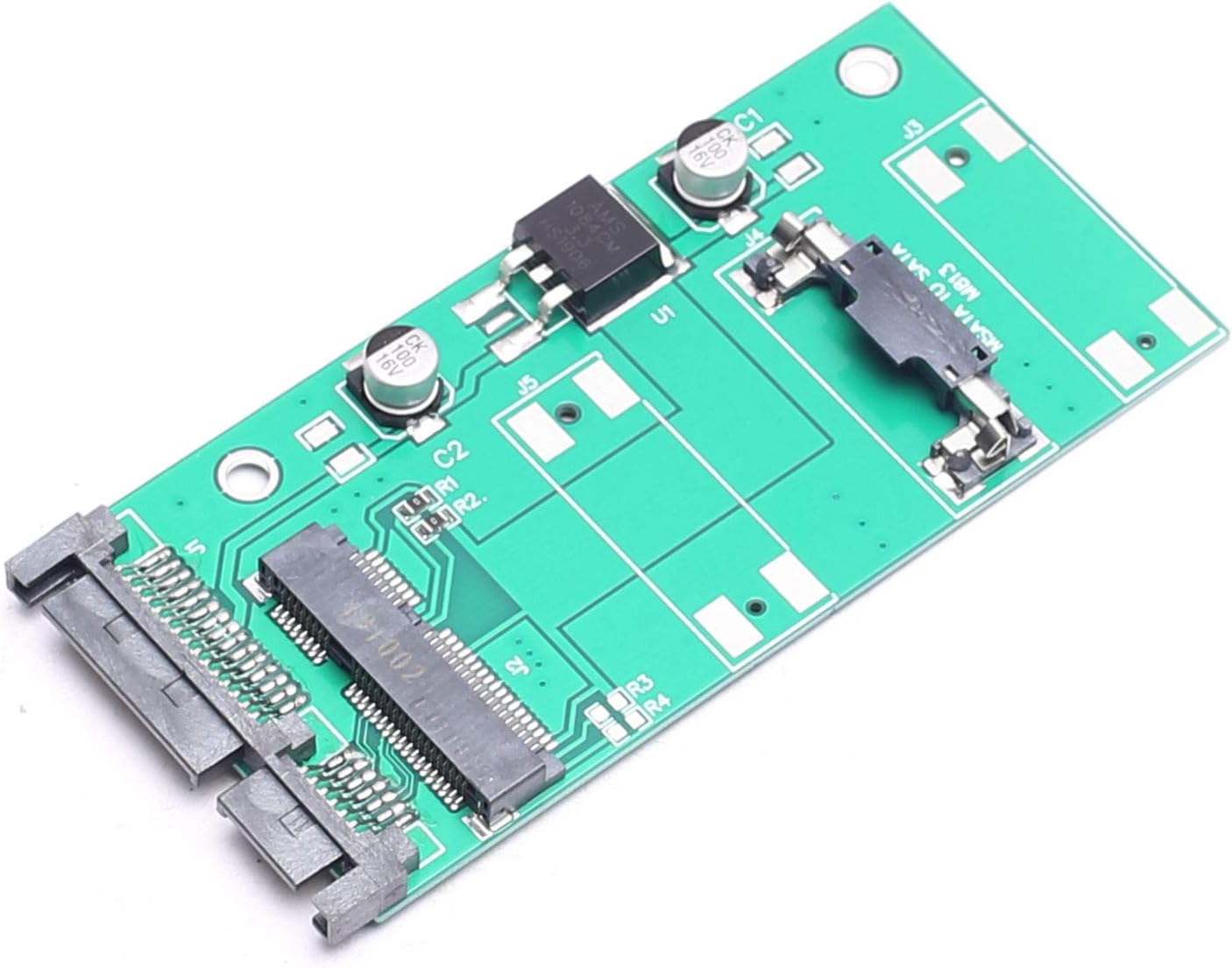 DEVMO mSATA to SATA 3.0 Adapter Converter Card 50mm mSATA SSD to 2.5" SATA SSD 15+7 Pin Adapter