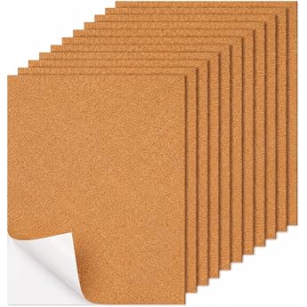 Pack of 10 Self-Adhesive Cork Sheets A4 2 mm Cork Mats