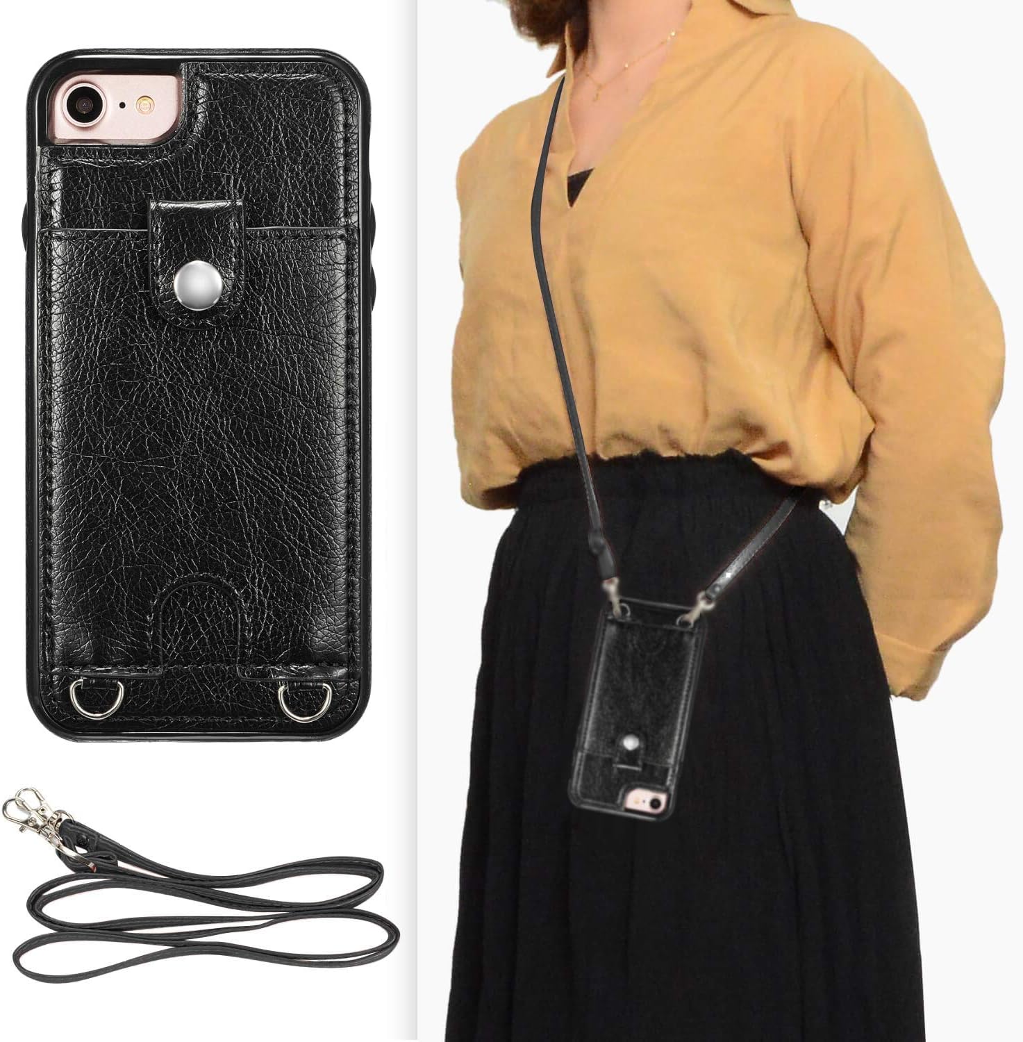 Buy DEFBSC iPhone 7 Plus iPhone 8 Plus Crossbody Wallet Case,Premium in