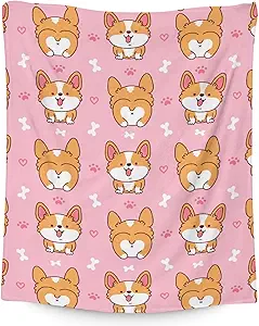 Corgi Blanket Gifts - 30"x40" Cute Throw for Adults, Kids - Pink Soft Fuzzy Blankets for Couch & Office