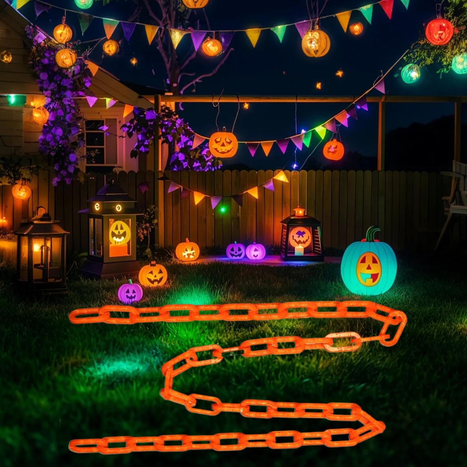 Guirnalda Luminosa de Luces LED Funcionan con Pilas, Resistentes a la | Luces en Cadena de Color Naranja Para uso en exteriores, jardín y patios, oficinas, noches, y