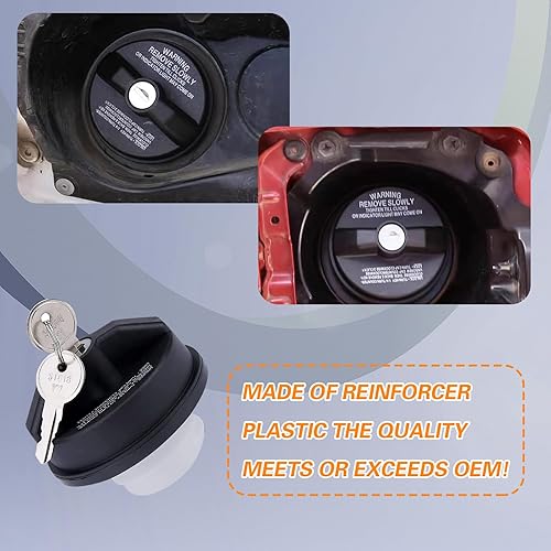 Miniatura 5 de ijuicy 1 tapa de gasolina con bloqueo de automóvil, tapa de combustible con dos llaves, piezas de repuesto #10504 77300-47020, compatible con