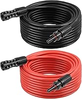 Vista 25 de Cable de extensión solar de 10 AWG de 3 pies negro + 3 pies rojo, cable de panel solar de calibre 10 macho a hembra, alambre de cobre estañado