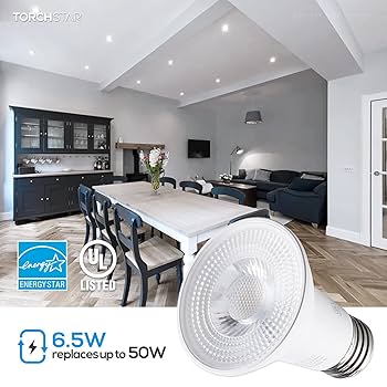 TORCHSTAR 12-Pack PAR20 LED Bulbs, CRI 90+ Dimmable 500 LM