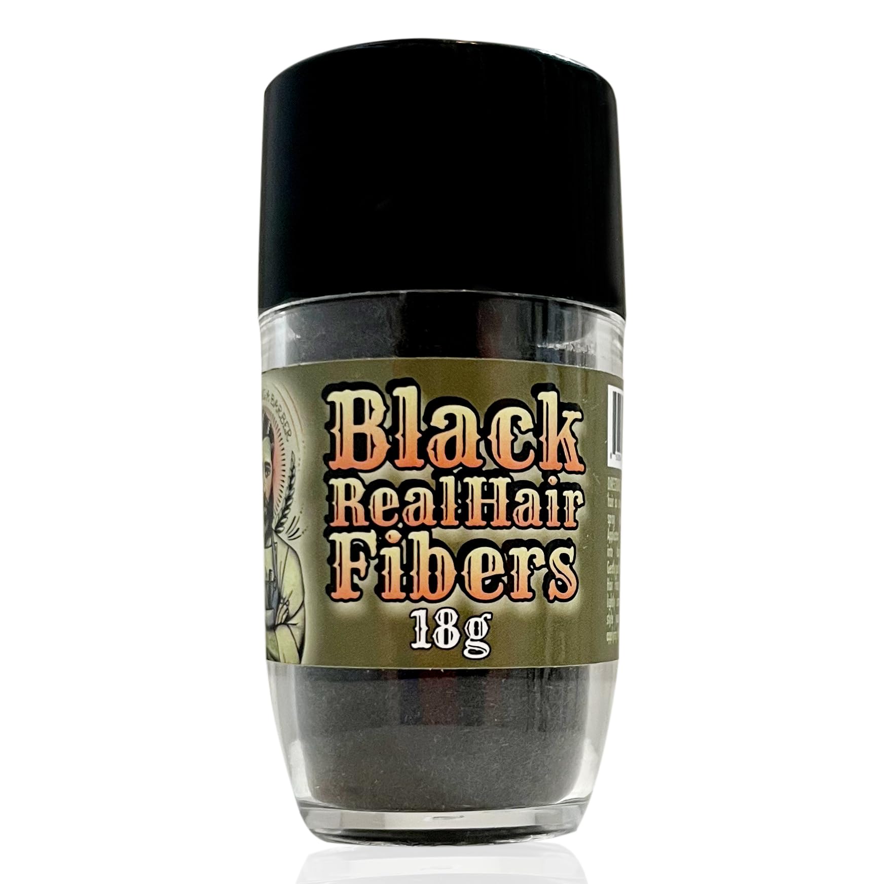 HAIRFUSION I LOVE BEING A BARBER - Black Real Hair Fibers for Thinning Hair - 100% Natural Texture, Non Synthetic Hair Fibers - Bald Spot Cover Up and Enhancement for Men & Women