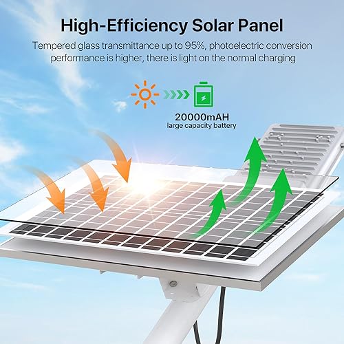 Miniatura 4 de Kifflux Farolas solares para exteriores - Luces solares de 8000 W impermeables para exteriores, luz de calle LED del atardecer al amanecer, luz de