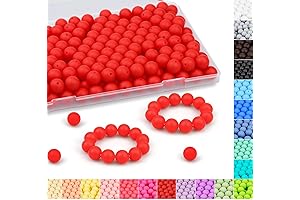 FIVEIZERO Red Silicone Beads 15mm - 120PCS Strawberry Red Bulk Silicone Beads for Jewelry Making