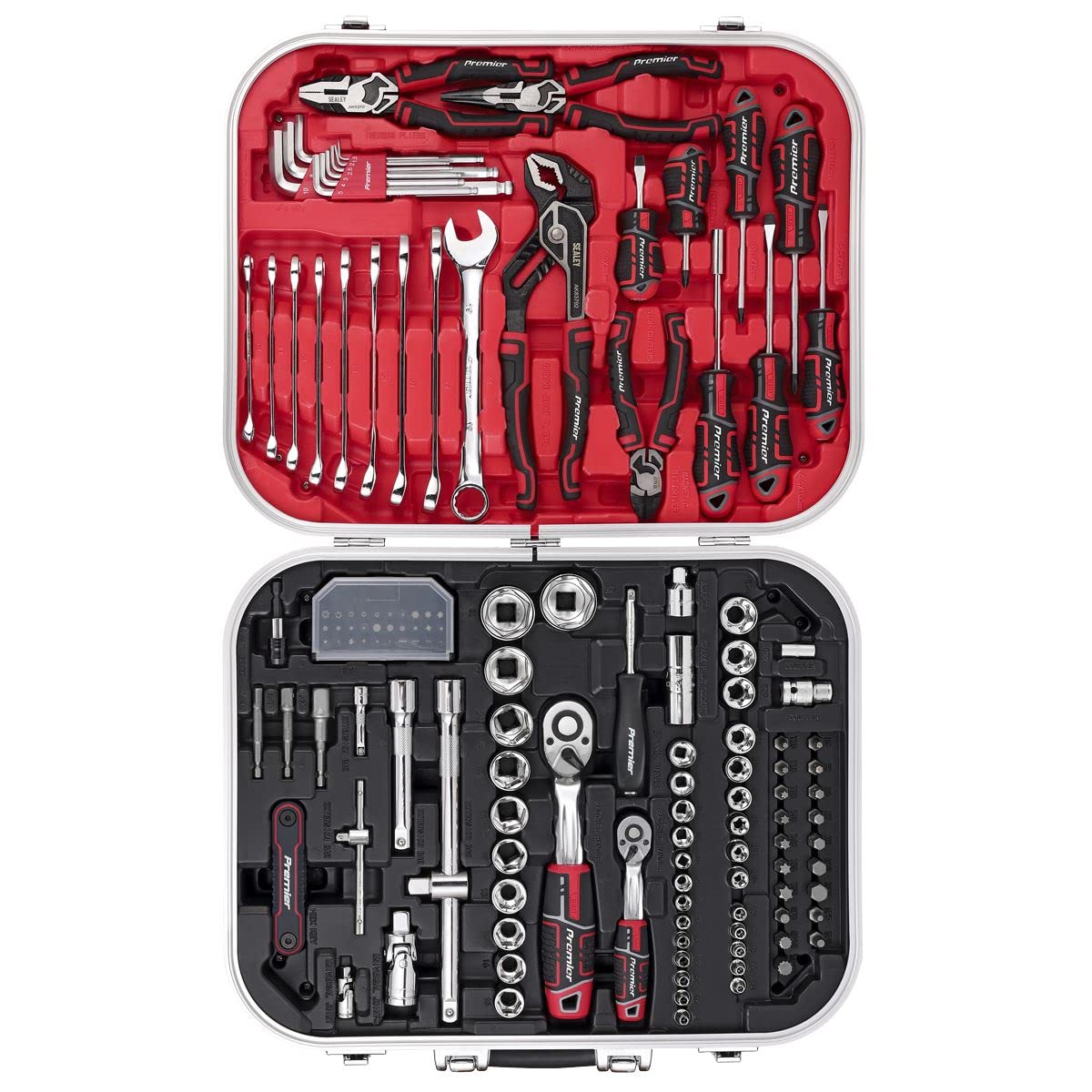 Sealey Kit de herramientas mecánicas, 144 piezas, AK7980, color rojo