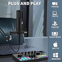 Vista 7 de Paquete de equipos de podcast para 2 con micrófono - Interfaz de audio Equipo de DJ con micrófono para grabación de podcasts Gaming YouTube