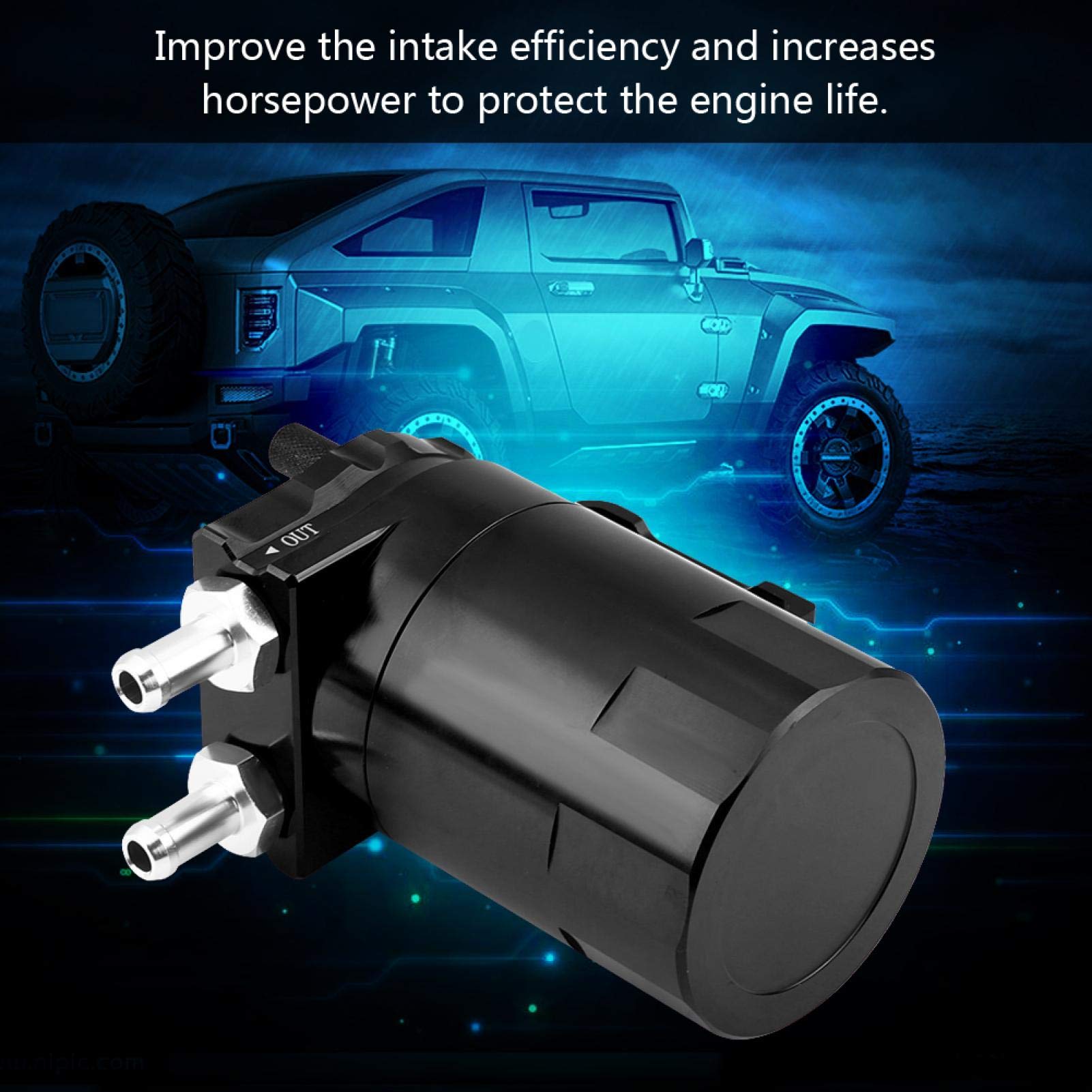 Universal Aluminium Auto Motorölbehälter Catch Can Breather Tank Kit Schwarz