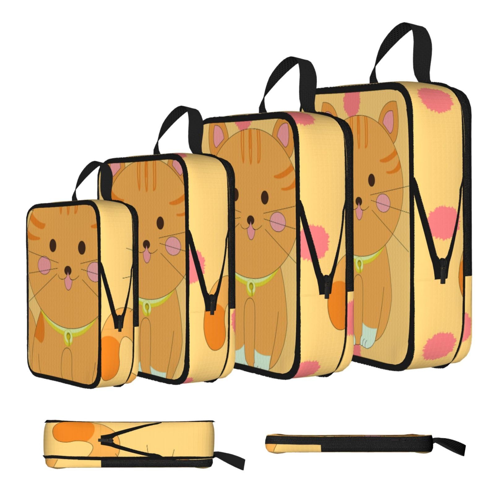 cute cartoon kitten Compression Packing Cubes 4 Piece Set