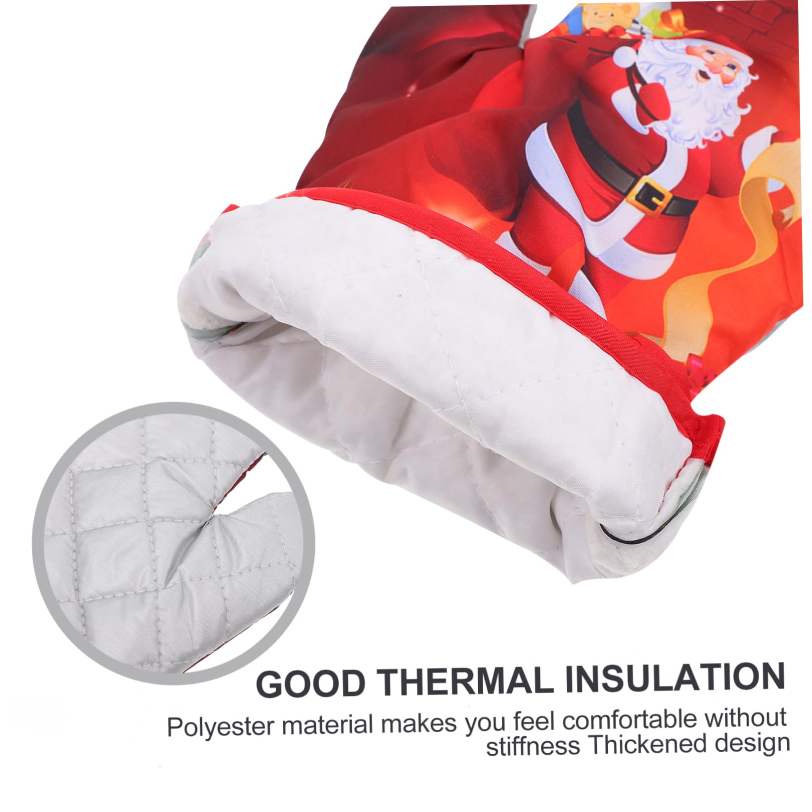 Alipis Guantes Resistentes Al Calor para Horno y Microondas, Juego De 4 Piezas, Diseño Navideño Rojo Árbol y Santa Claus, Tela Acolchada Aislamiento Térmico para Cocina y Horneado