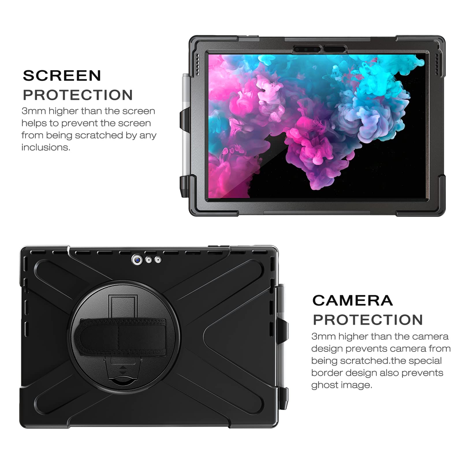 Amazon.co.jp: Surface Pro 7/ Pro 6/ Pro 5/Pro 4 ケース, 360°回転