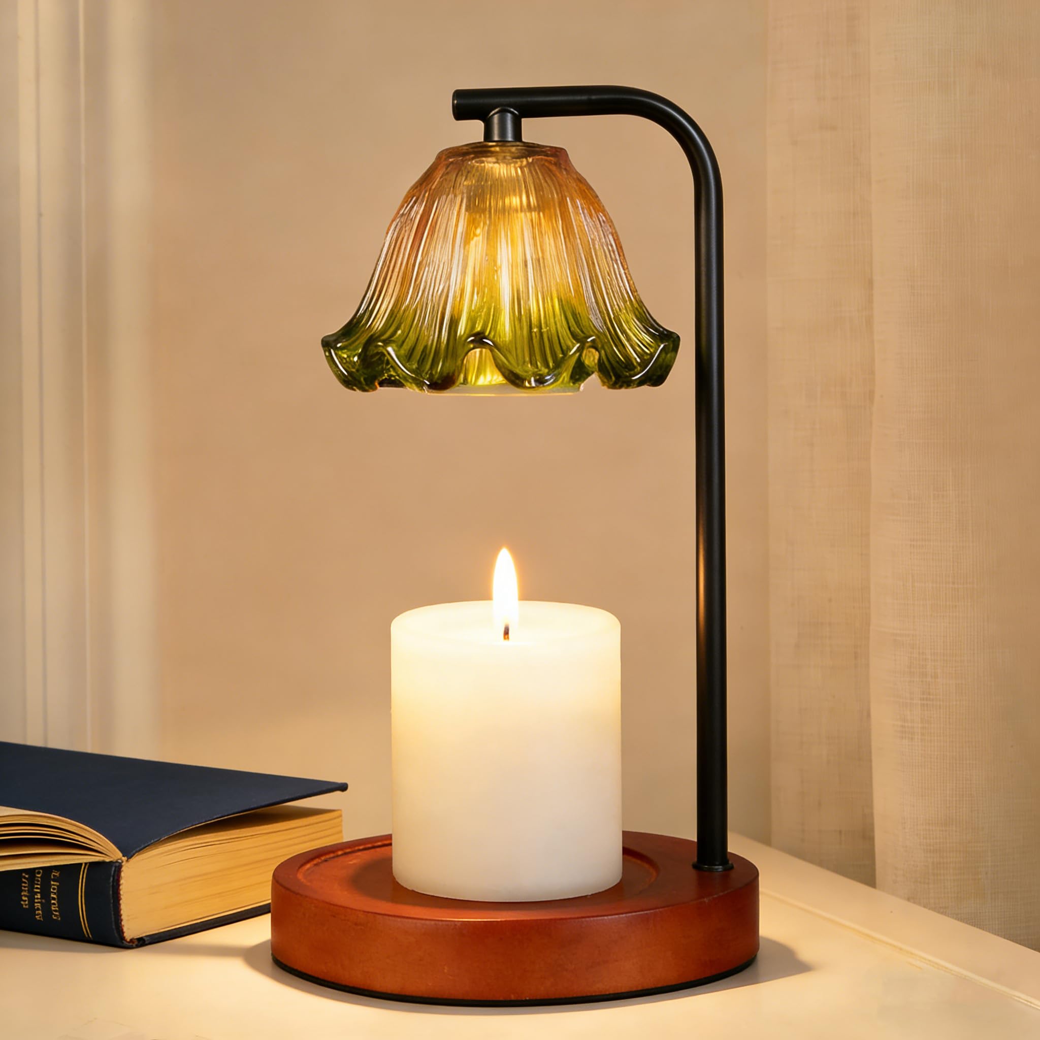 FOLAI Candle Warmer Lamp, Retro Flowers