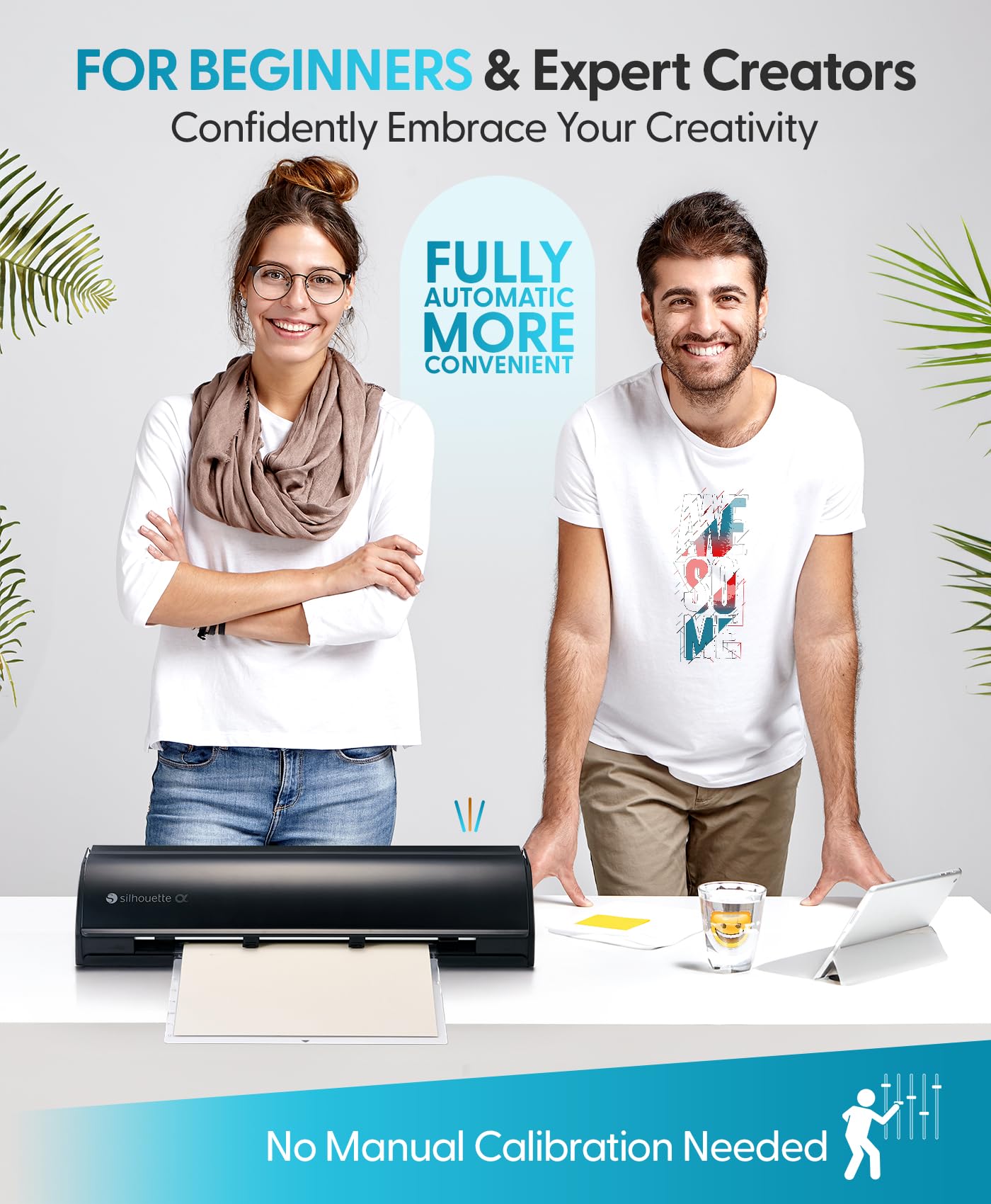 Silhouette America Cameo 5 Alpha (α) - Máquina de corte inteligente para imprimir y cortar - Operación silenciosa con AutoBlade, software Studio, tapete de corte - Compatible con vinilo, papel y tela