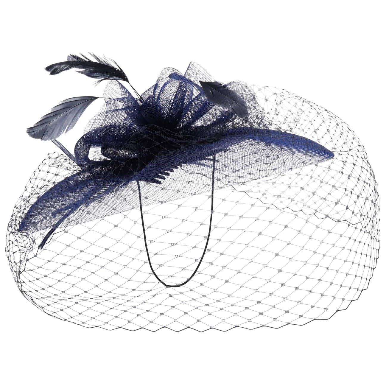 LIERYS Vilisca Fascinator Cappello da Cerimonia con Fiocco e Piume Prodotto in Italia Donna Primavera Estate