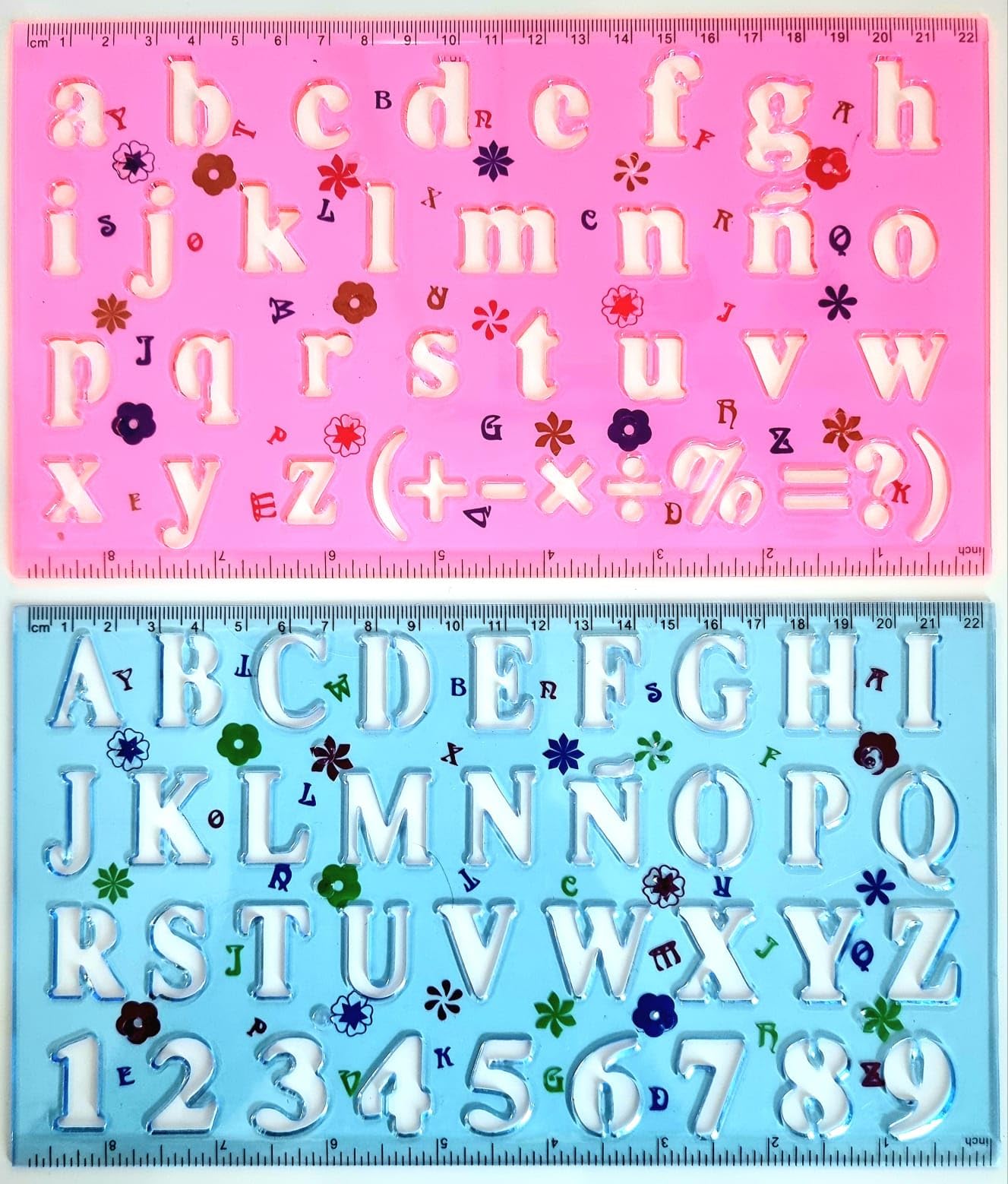 Capital and small letters Stencil Set/2 pieces Alphabets Ruler