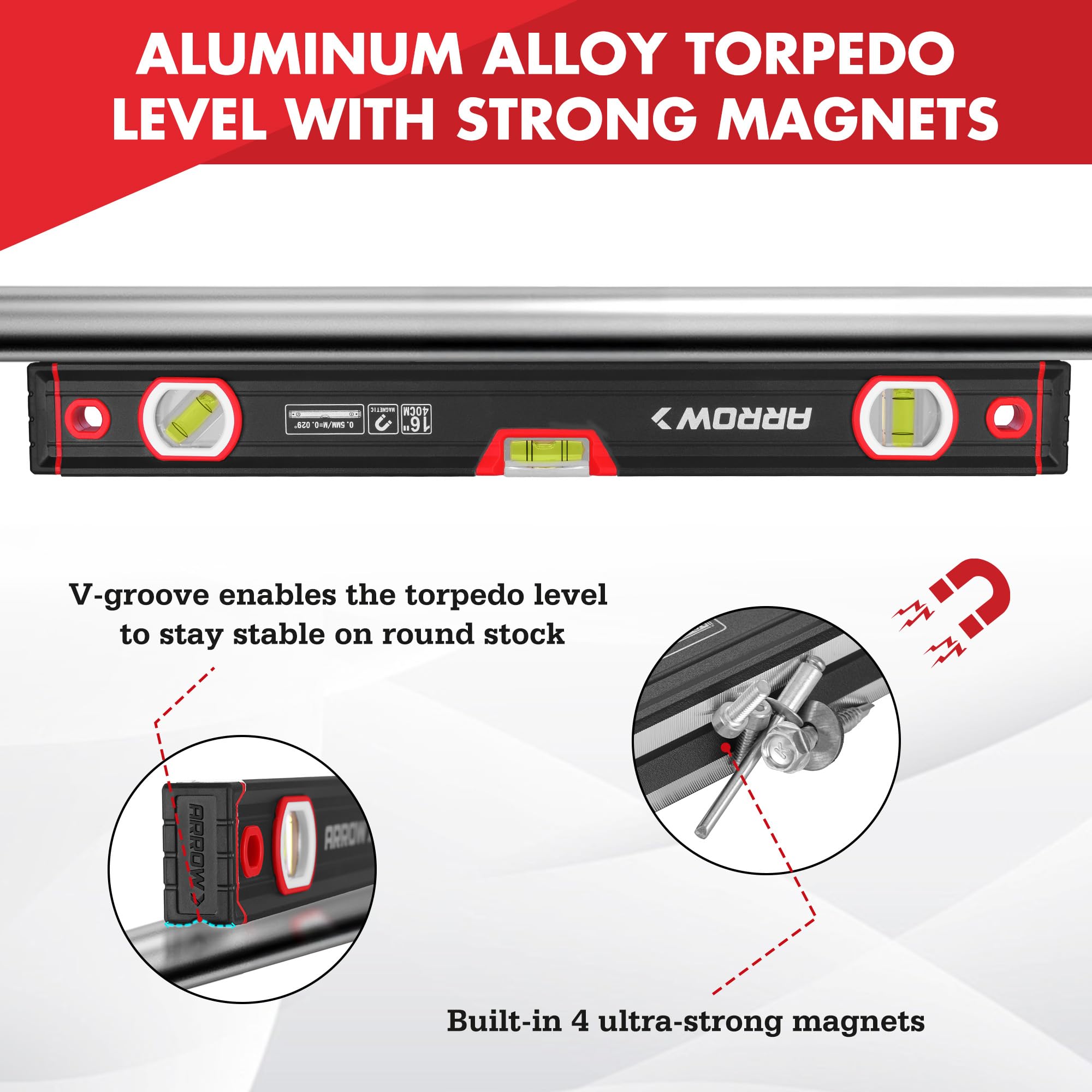 Arrow 16" Magnetic Level - Construction Tool -5
